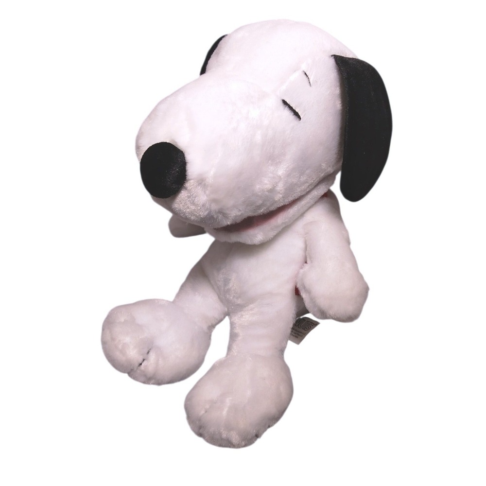 2015 Peanuts Snoopy 13" Plush‎ Dog White and Black Laughing Stuffed Animal